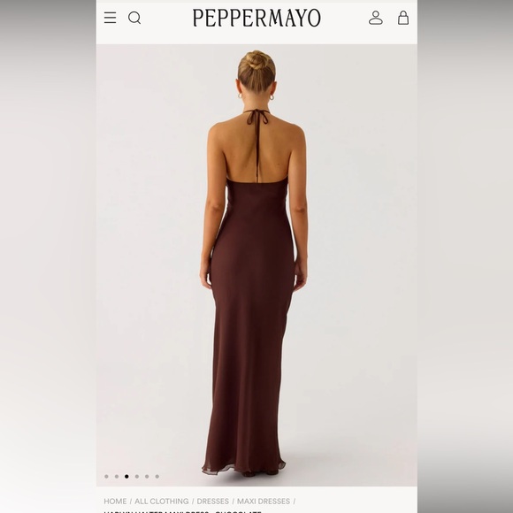 Peppermayo Brown Halter Maxi Dress - Picture 2 of 4